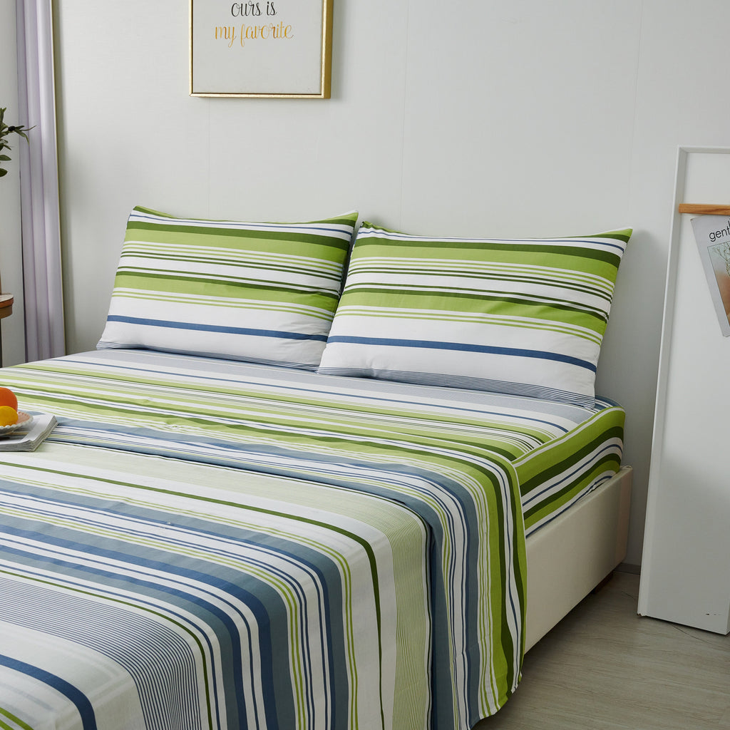 Bulk 2 sets of Serene Full 3pc Duvet Cover Sets and 2 sets of Full 4pc Sheet Sets