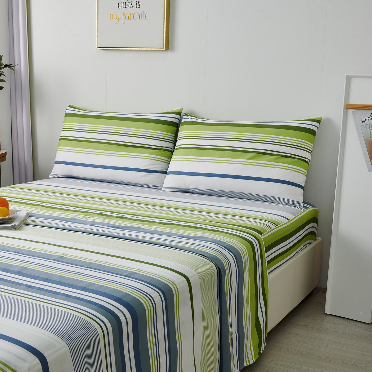 Bulk 2 sets of Serene Full 3pc Duvet Cover Sets and 2 sets of Full 4pc Sheet Sets