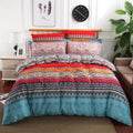 Colorful Boho Mandala Paisley 5-Piece Bedding Set: Duvet Cover and Pillow Shams