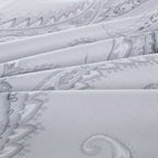 Gray Paisley 100% Cotton Bedding Set: Duvet Cover + Pillow Shams (or + Both Pillow Shams and Pillowcases)