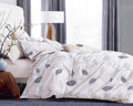 Elegant Leaves 3 Piece 100% Cotton Bedding Set: Duvet Cover and Two Pillow Shams